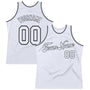Custom White White-Black Authentic Throwback Basketball Jersey