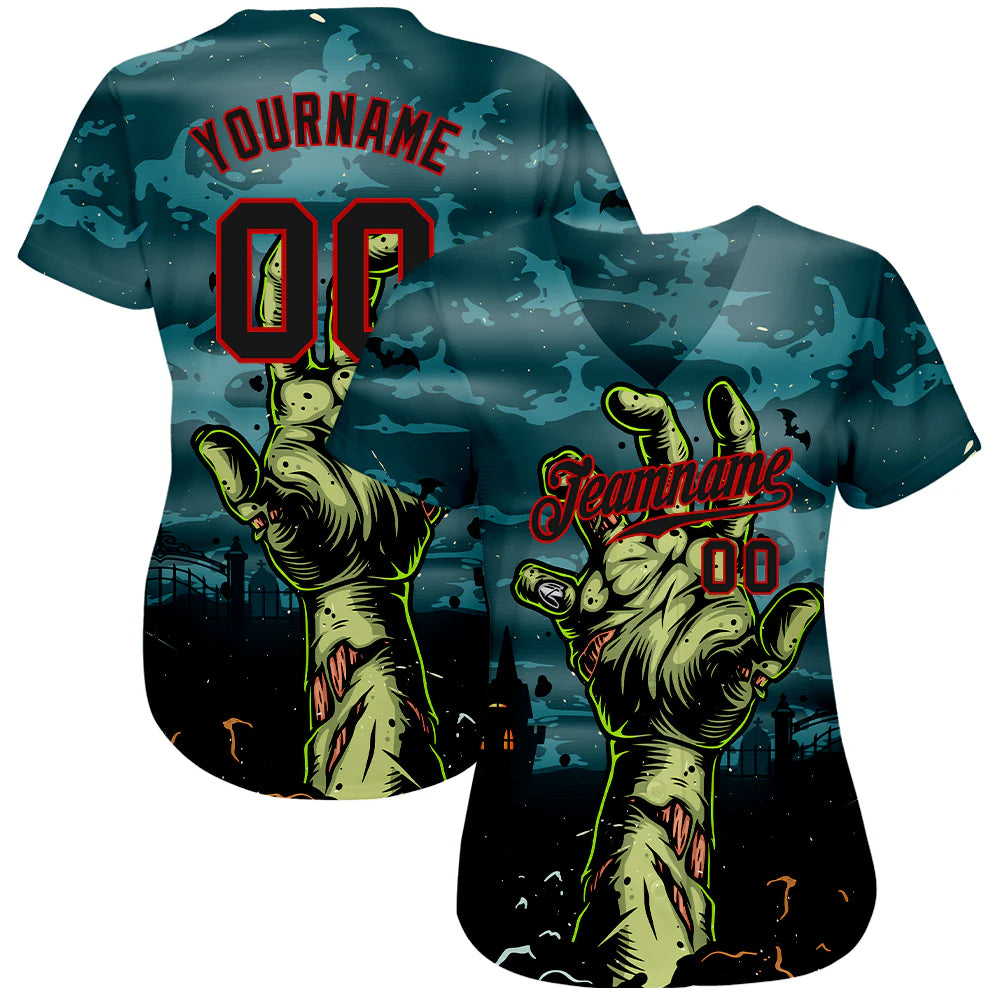 Men's Custom 3D Halloween Horror Baseball Jersey - Trick Treat Design