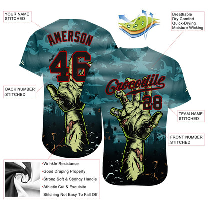 Men's Custom 3D Halloween Horror Baseball Jersey - Trick Treat Design