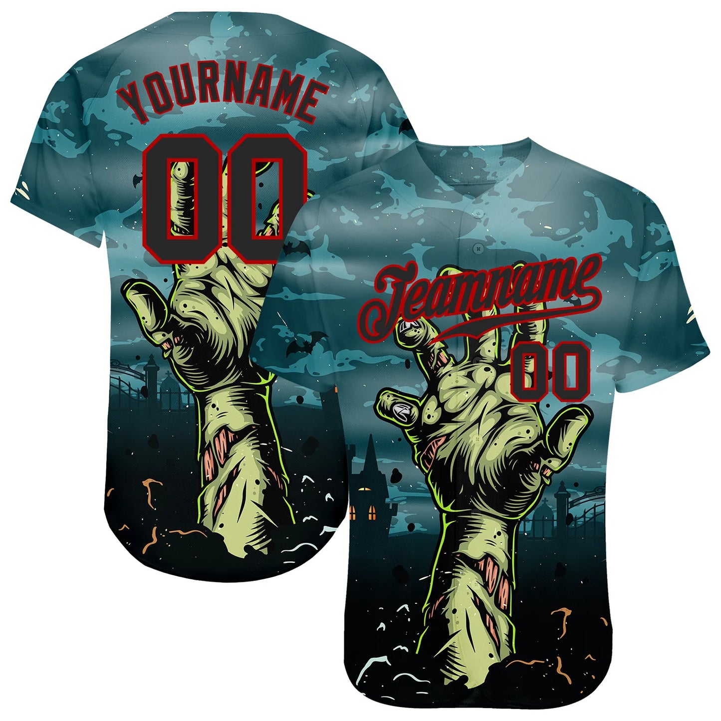 Men's Custom 3D Halloween Horror Baseball Jersey - Trick Treat Design