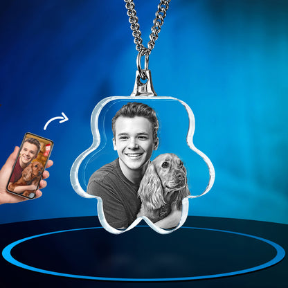 GMB CRYSTAL ENGRAVED DOG PAW NECKLACE