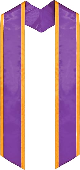 Custom 72" Diagonally Cut Satin Graduation Stole.