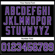 Custom Black White Pinstripe Purple-White Authentic Basketball Jersey