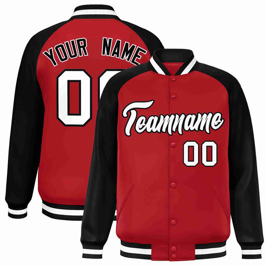 Custom Varsity Letterman Jackets Personalized Baseball Coats Full-Snap with Raglan Sleeves