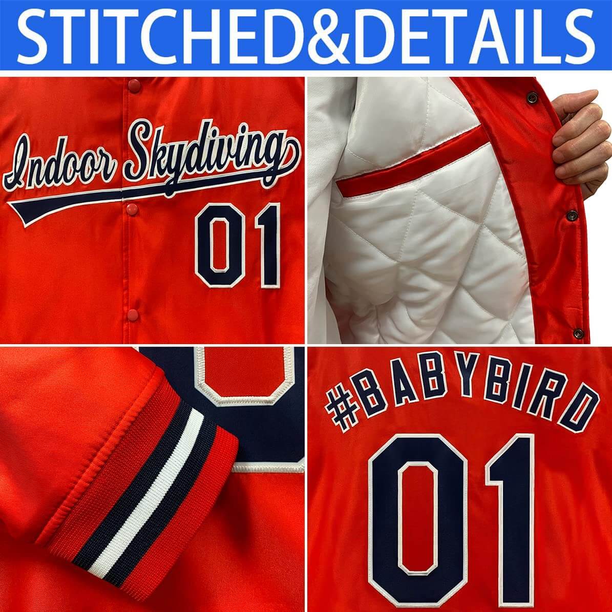 Custom Varsity Letterman Jackets Personalized Baseball Coats Full-Snap with Raglan Sleeves