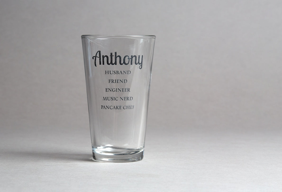 Etched Pint Glasses