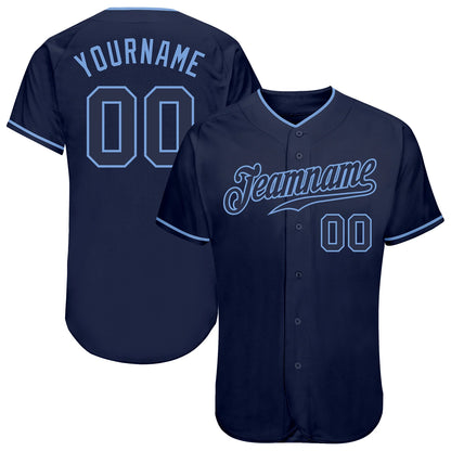 Custom Navy Navy-Light Blue Authentic Baseball Jersey