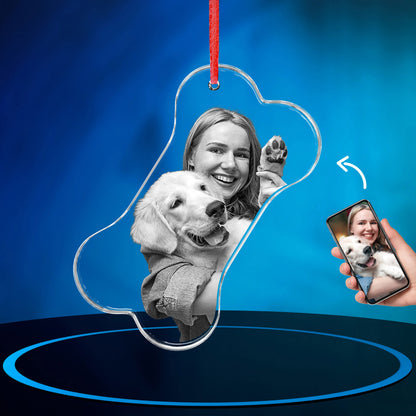 GMB CRYSTAL ENGRAVED DOG BONE ORNAMENT