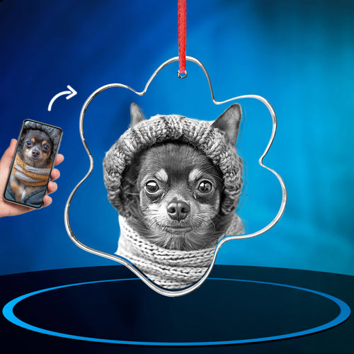 GMB CRYSTAL ENGRAVED DOG PAW ORNAMENT