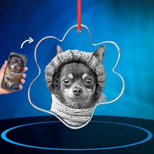 GMB CRYSTAL ENGRAVED DOG PAW ORNAMENT