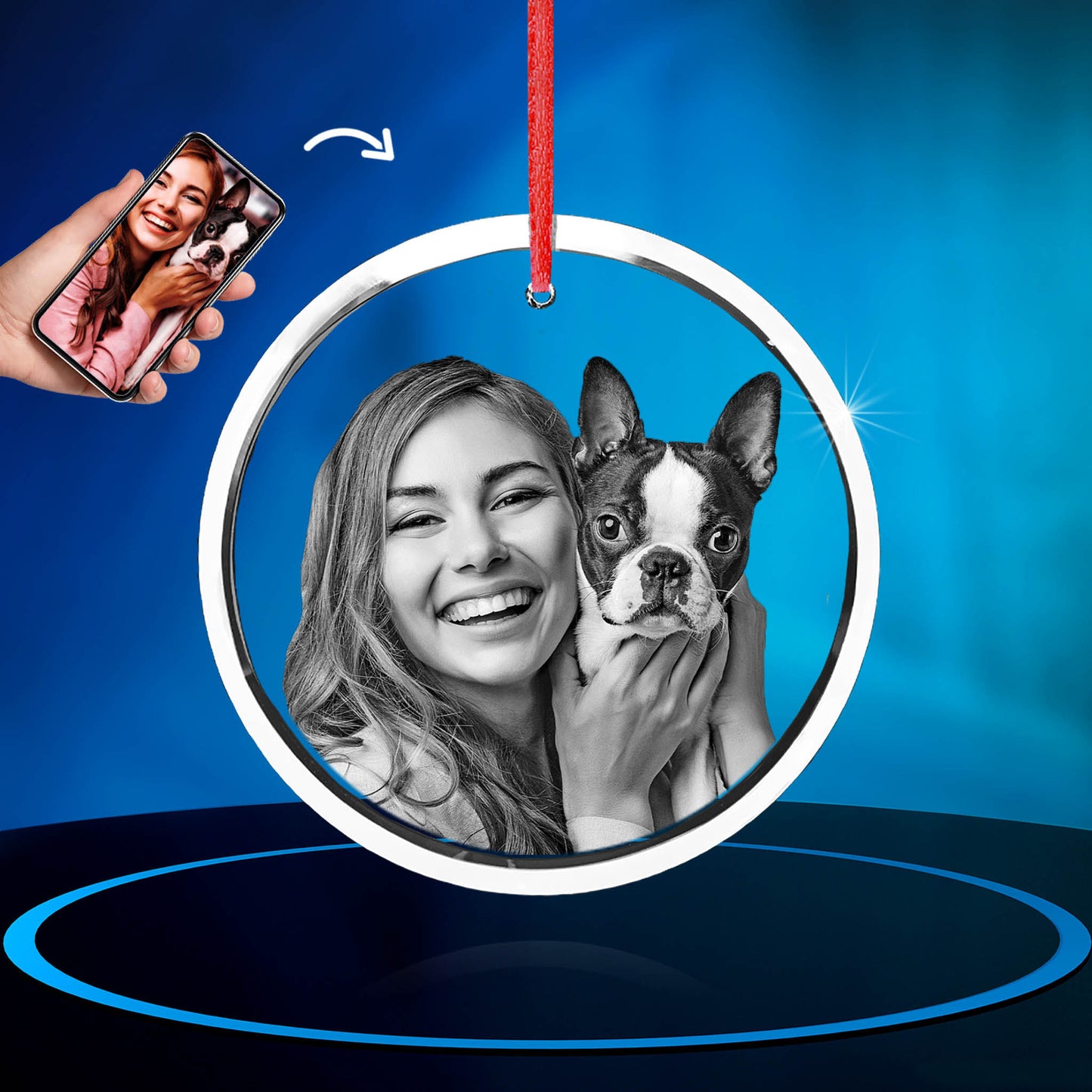 GMB CRYSTAL ENGRAVED ORNAMENT CIRCLE