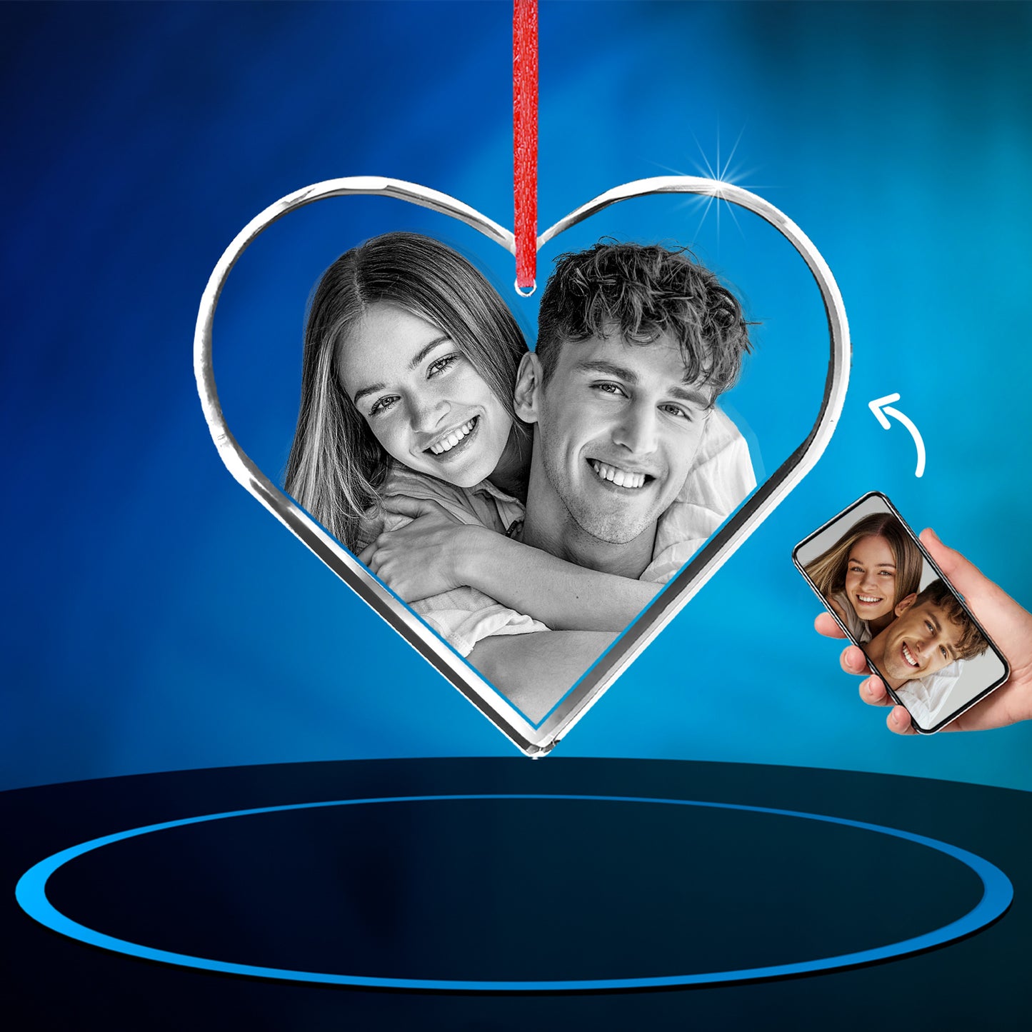 GMB CRYSTAL ENGRAVED ORNAMENT HEART