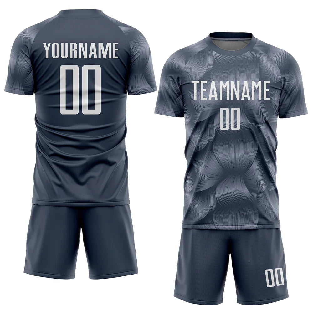 Custom Steel Gray White Sublimation Soccer Uniform Jersey