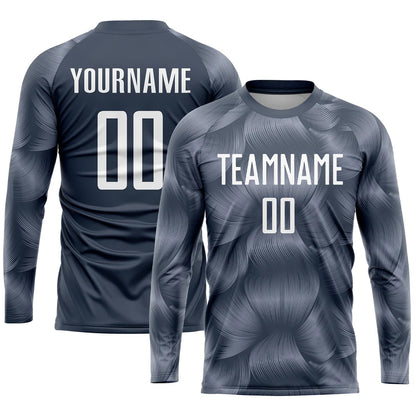 Custom Steel Gray White Sublimation Soccer Uniform Jersey