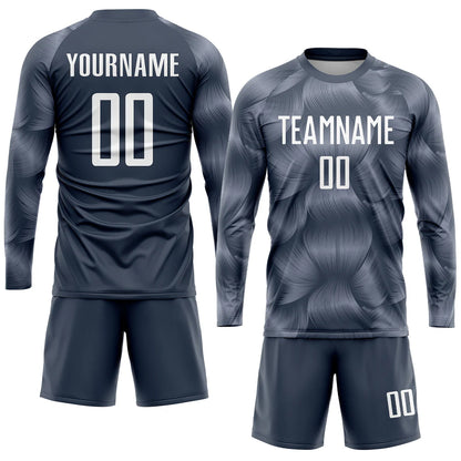 Custom Steel Gray White Sublimation Soccer Uniform Jersey