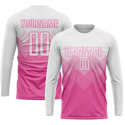 Custom Pink White Sublimation Soccer Uniform Jersey