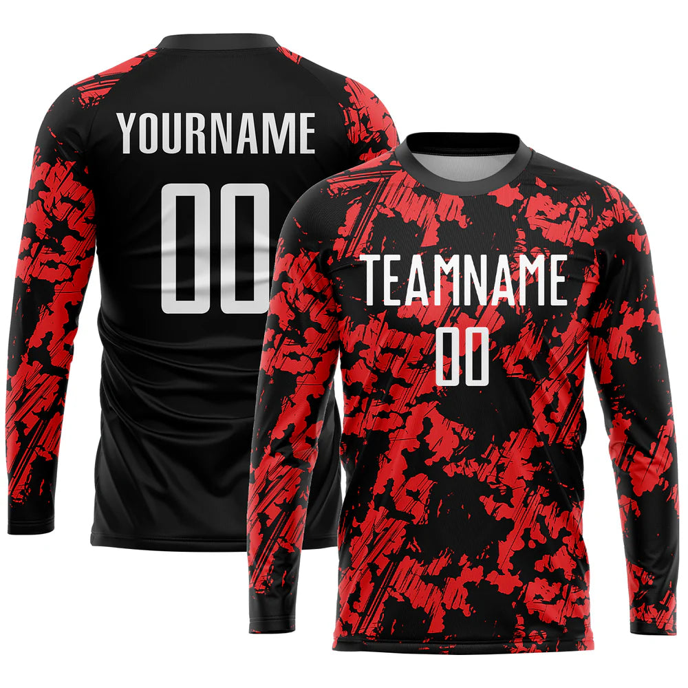 Custom Red White-Black Sublimation Soccer Uniform Jersey