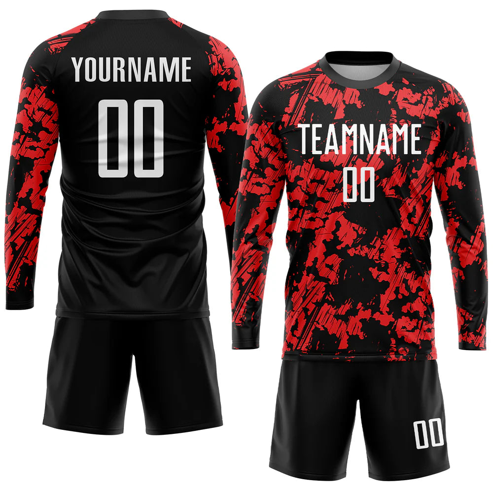 Custom Red White-Black Sublimation Soccer Uniform Jersey