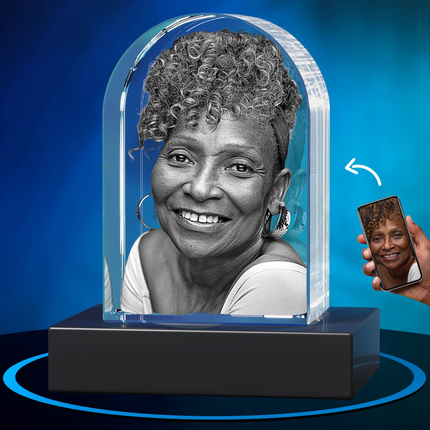 GMB CRYSTAL ENGRAVED TOMBSTONE MEMORIAL