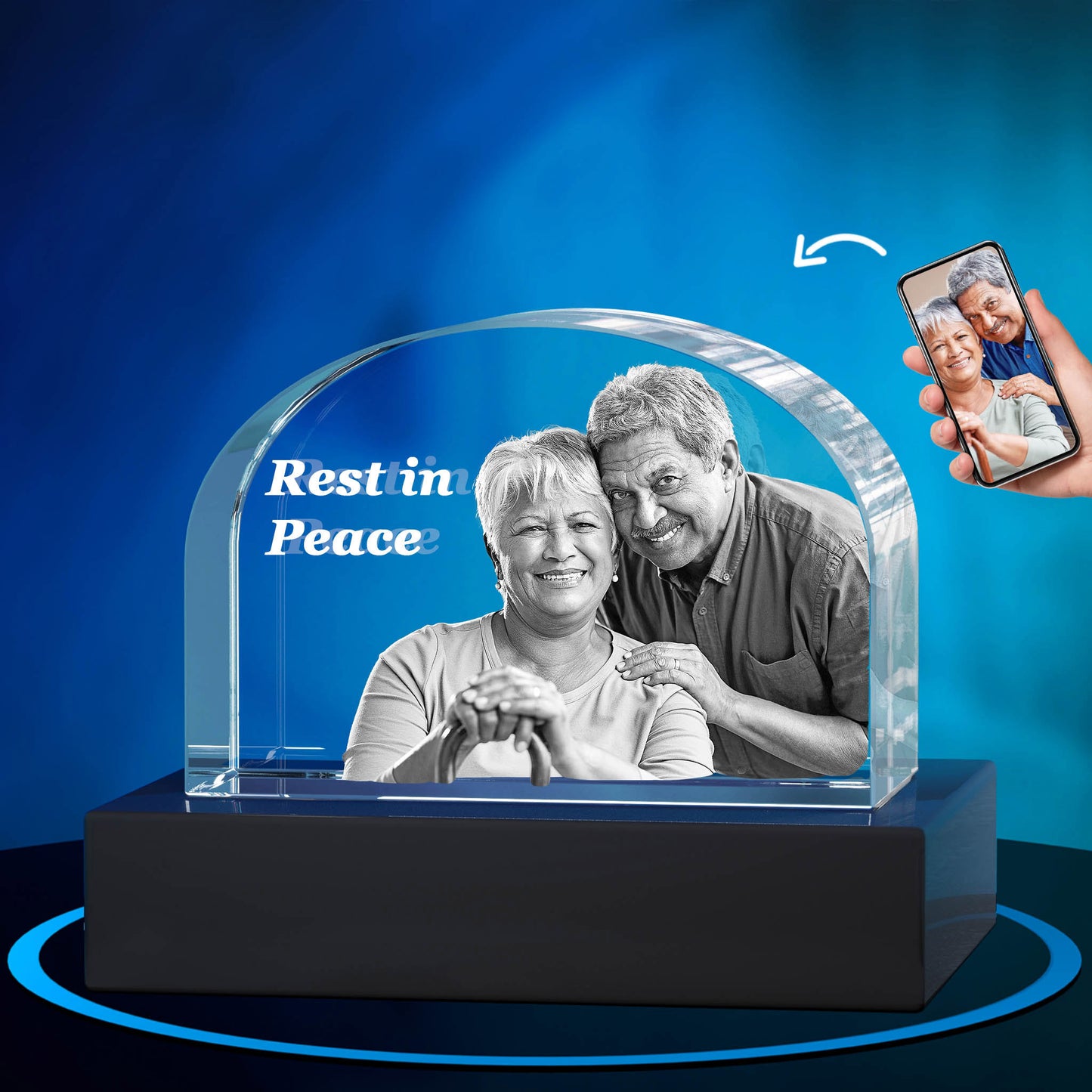 GMB CRYSTAL ENGRAVED TOMBSTONE MEMORIAL