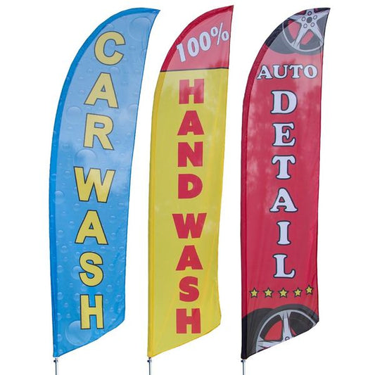 Car Wash Feather Flag Kit 3-Pack