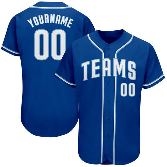 Custom Royal White-Light Blue Authentic Baseball Jersey